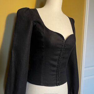 Reformation Black Linen Blouse - Sz